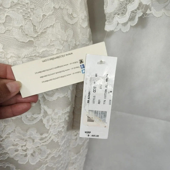 Nicole Miller Lace Sheath Dress Women Size 8 Cream Wedding Cocktail Party NEW - Picture 5 of 8